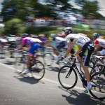 Stage 13 in the Pyrenees, Pau - Lourdes. HTC-Highroad rider Lars Bak of Denmark positions himself on the day's first climb, looking for a breakaway opportunity.