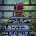 Stage 20 of the Tour de France is a Time Trial in the city of Grenoble. This HTC fan is ready and waiting for any chance to grab an autograph from the riders.