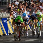 Stage 21 of the Tour - Paris, France. Sprinting ace, Mark Cavendish sprints clear of his rivals to take stage win number 5 and the most prestigious - winning on the Champs Elysees.