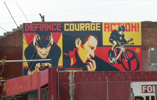 Sheperd Fairey’s street art homage to the fallen icon