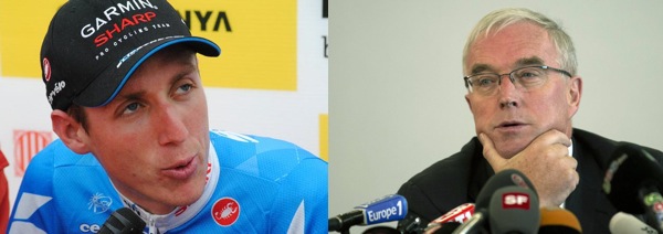Photo: Image of Dan Martin (left) by Sirotti, courtesy of Cyclingnews. Image of Pat McQuaid (right). 