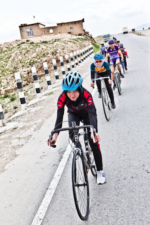 Another team ride, being led by Nazifa. Photo by Claudia Lopez.