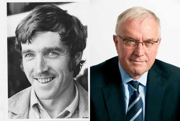 Photo: Jim Burns, Irish teacher in South Africa, circa 1976 (left) and today (right)... 